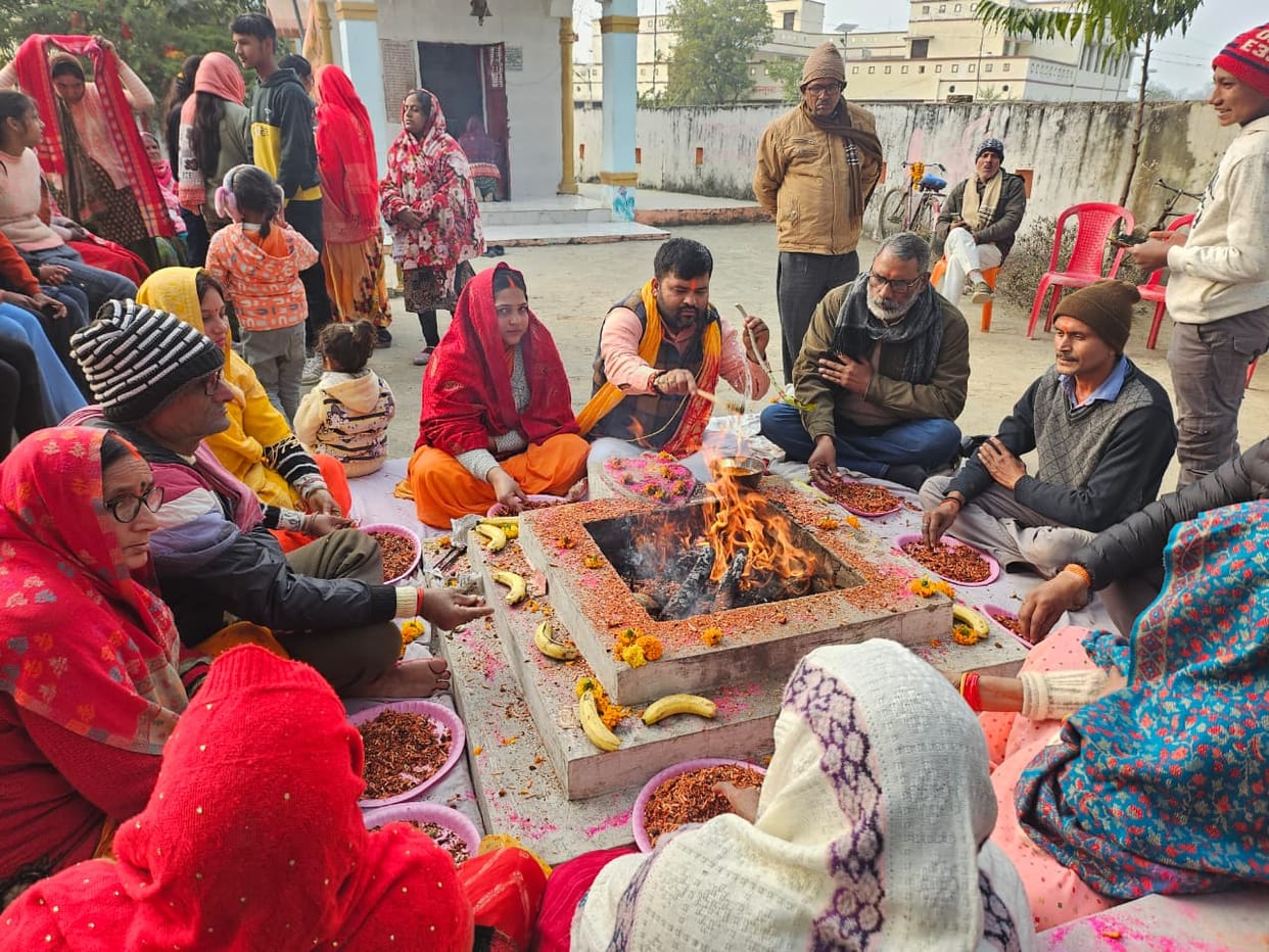 The environment is purified by the Havan-Yagna ritual.
