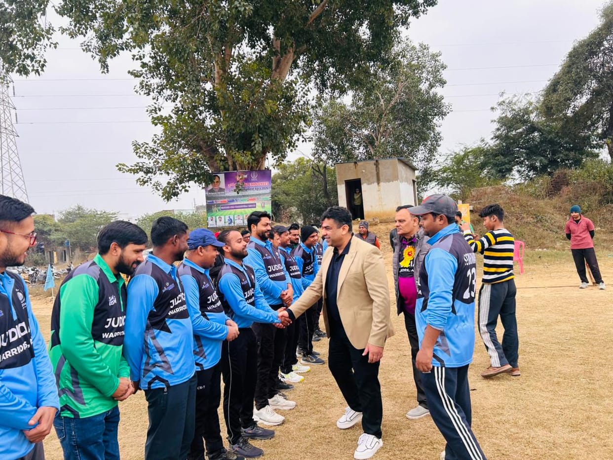 The Red team defeated the Blue team by 4 wickets.