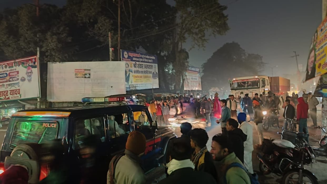 A woman died from electrocution during irrigation; her family staged a protest.