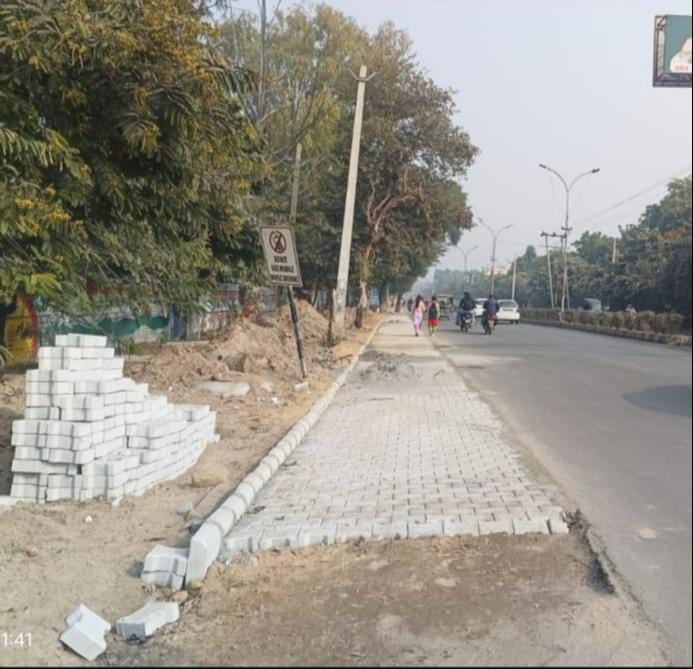 Footpath from Baba Bhuman Shah Chowk to Zila Parishad office will provide relief to the people.
