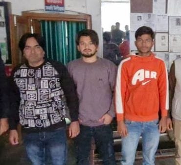 Three young men were apprehended by the GRP (Government Railway Police) for making a reel on the railway tracks.