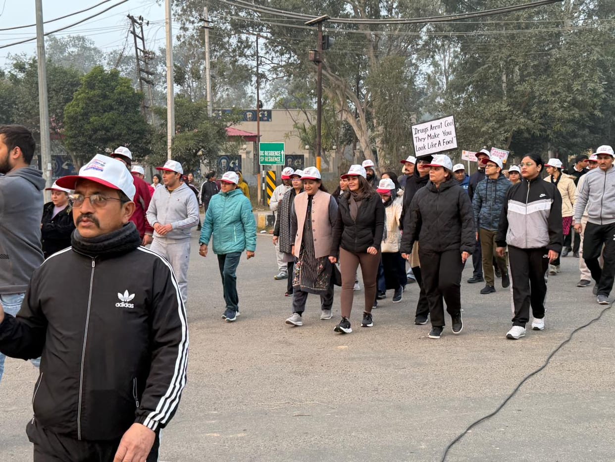 Judicial officers and youth participated in the walkathon against drug abuse.