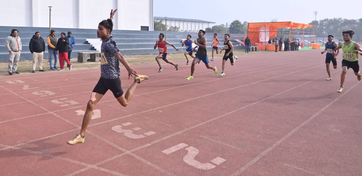 Mithun came first and Ansh came second in the 100 meter race