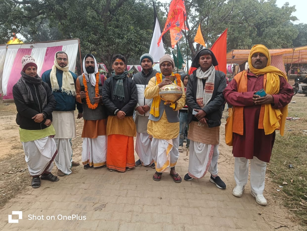 The Shri Ram Mahayagya begins with a procession carrying sacred water pots.