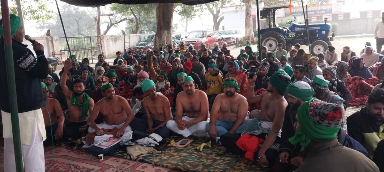 Workers performed semi-naked at the protest site.