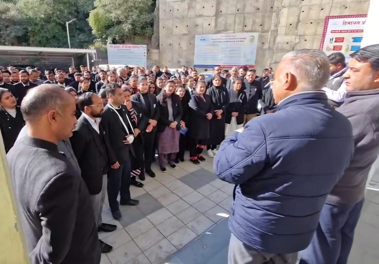 Lawyers staged a sit-in outside the SP office to protest the assault on a colleague.