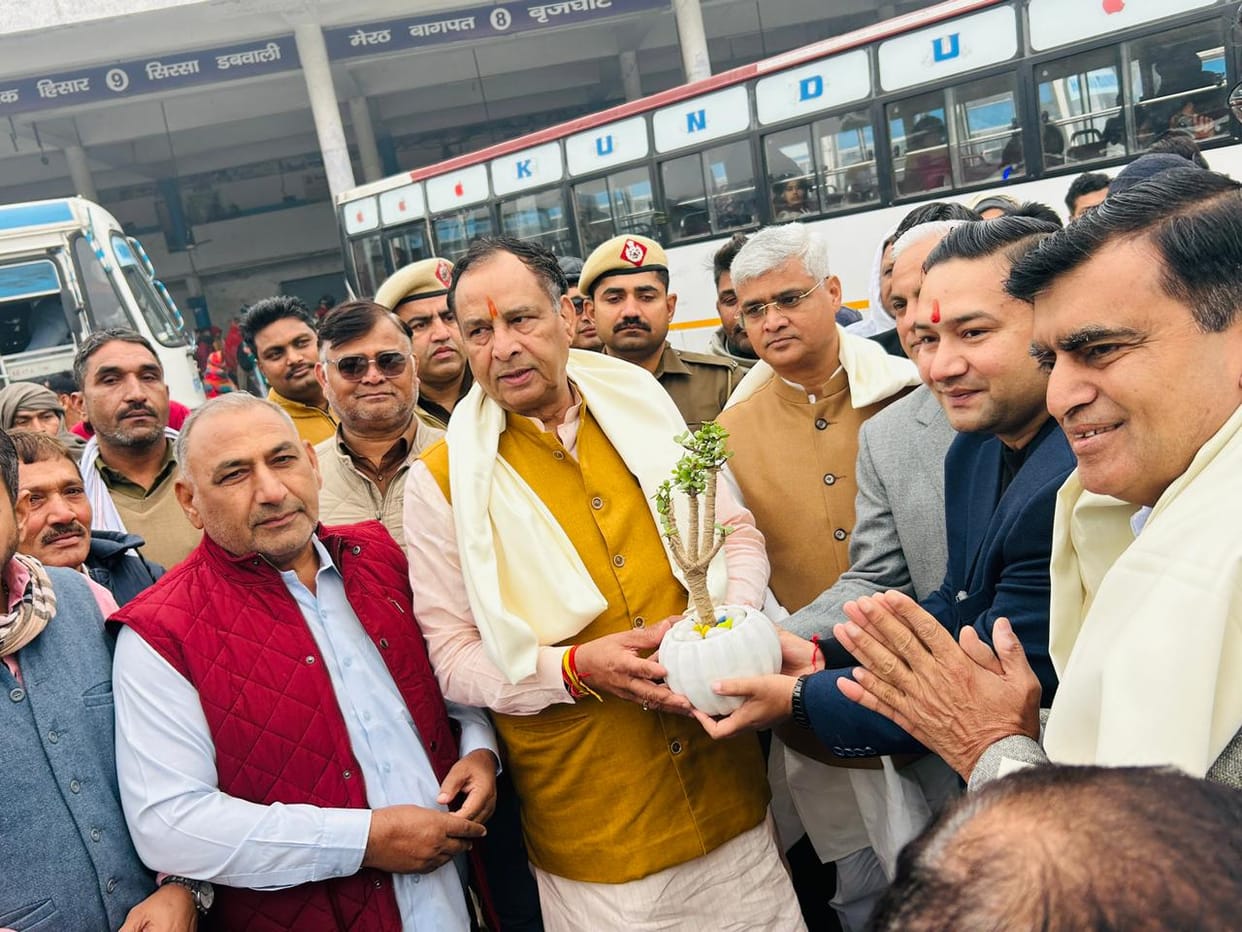 Sonipat-Salasar direct bus service launched; BJP state president flags off the service.