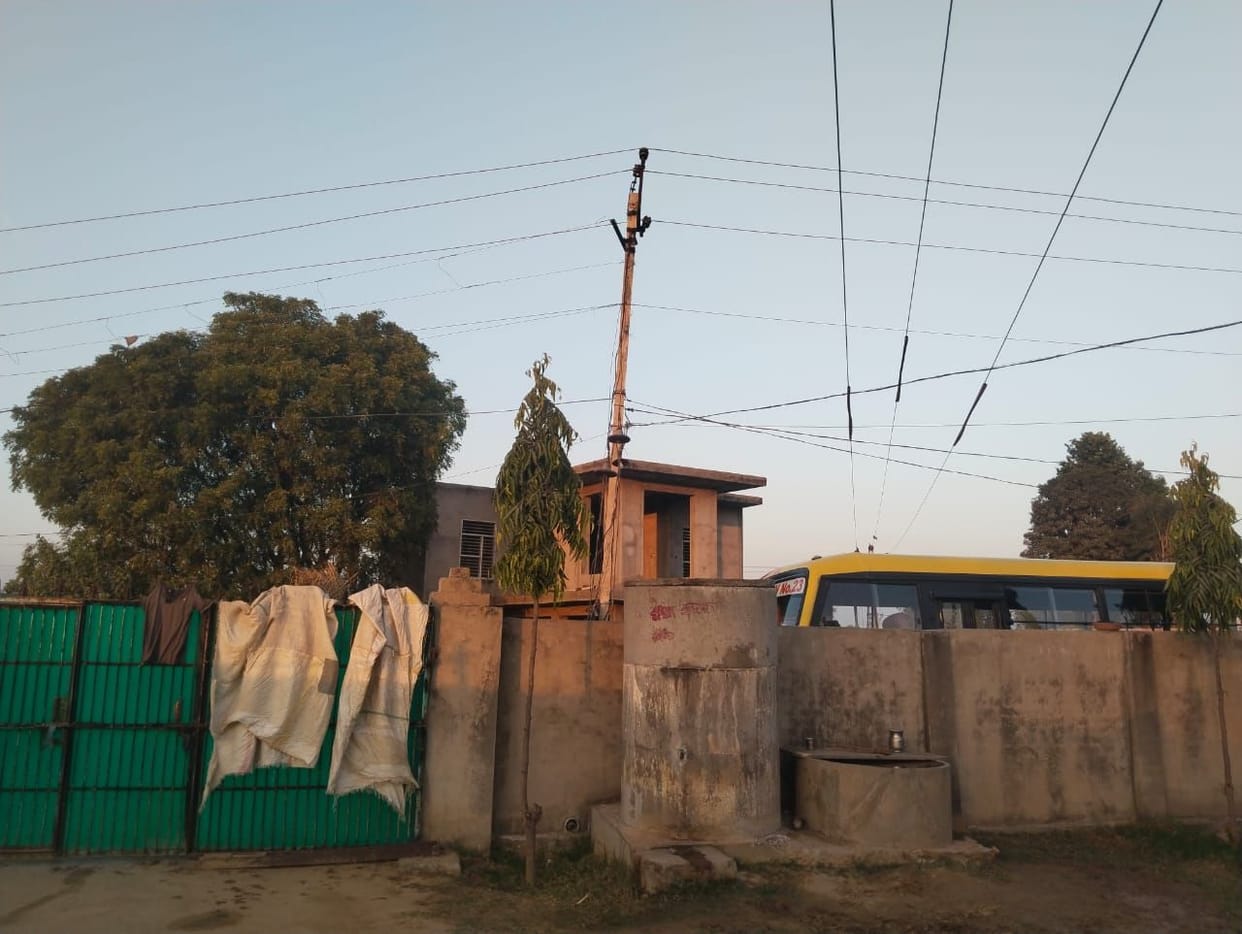 High-tension power lines running over the house.