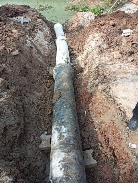 The pipeline of the culvert was laid in the presence of police and PAC.