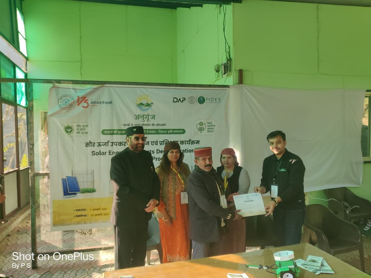 Training was provided on solar-based agricultural techniques.