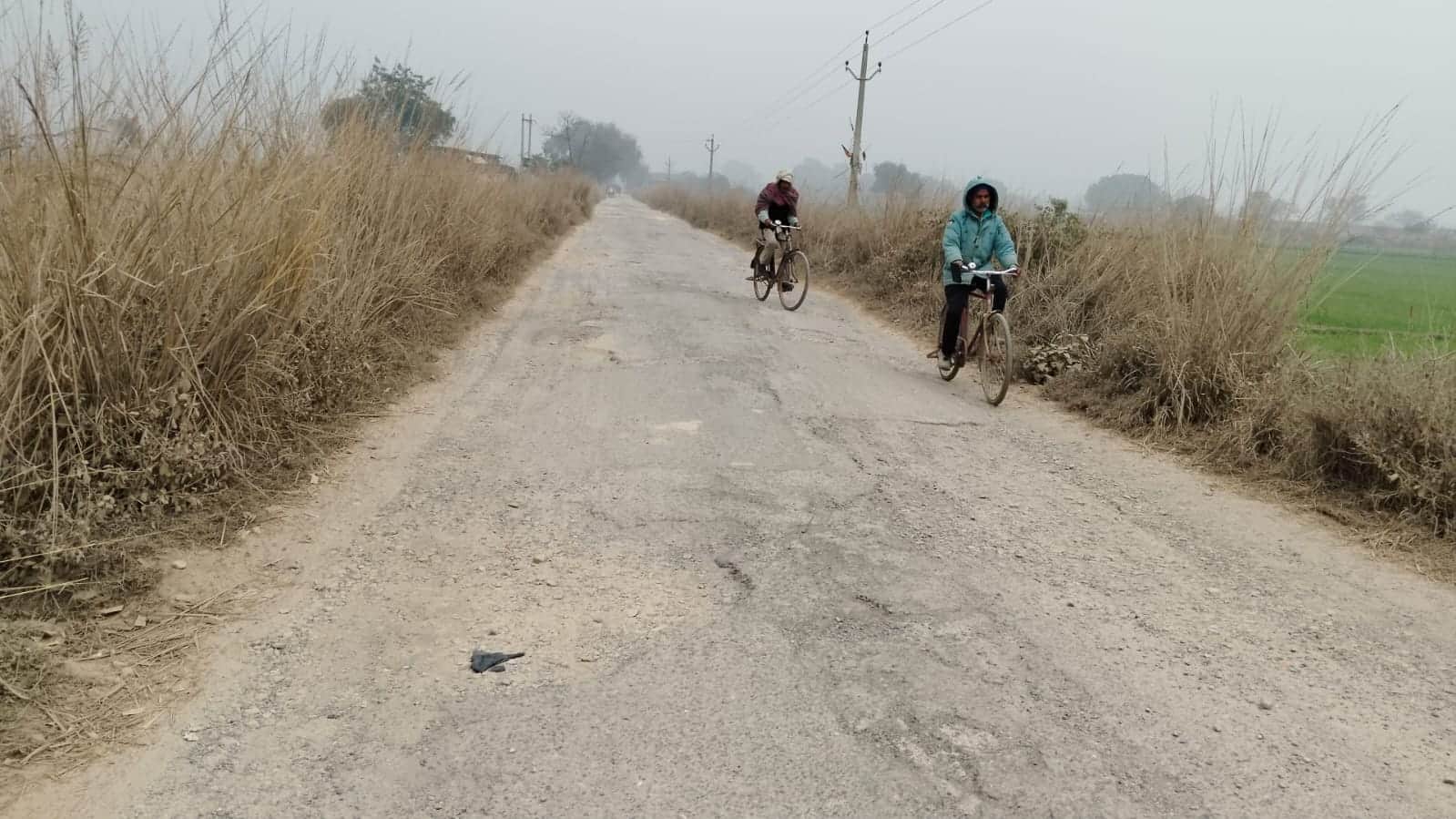 मीरगंज-----गोपालपुर गांव के पास की सड़क ।संवाद