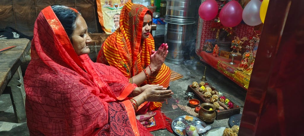 On Sakat Chauth, women observed a fast for the long life of their sons