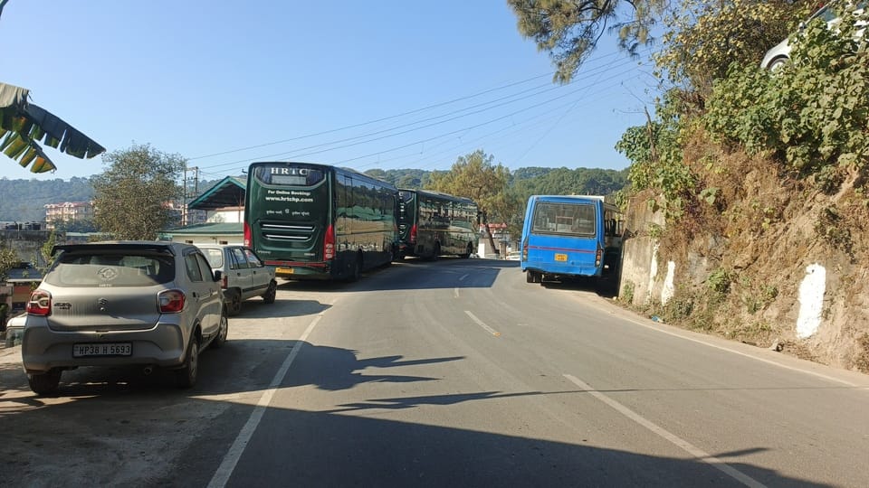Due to lack of space in the workshop, the bus engine was opened on the roadside.