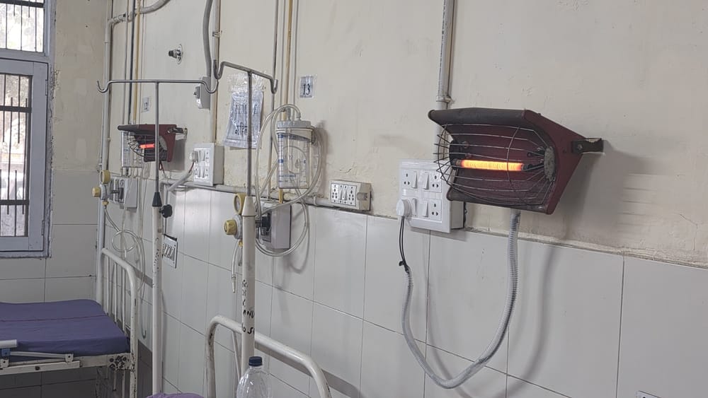 Room heaters have been installed for patients at the civil hospital.