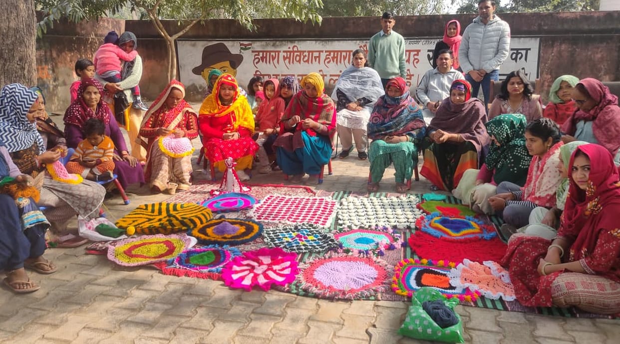 Women are learning skills in making handloom items and running beauty parlors.