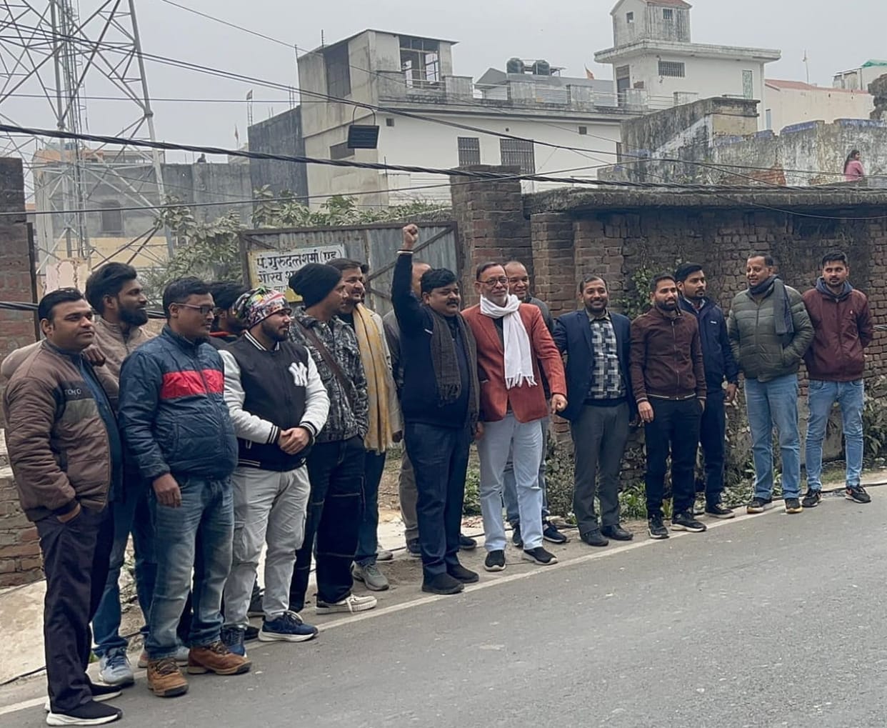 Traders protest against the municipality over open drains.