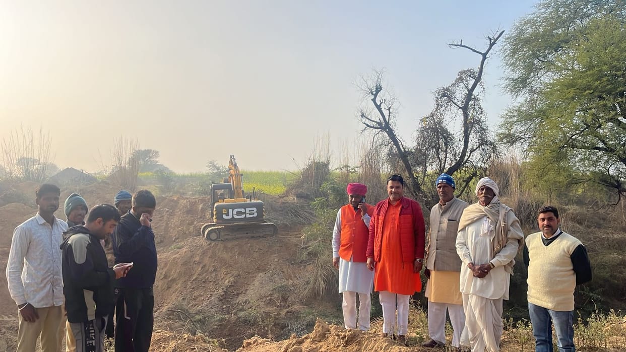 Construction of the canal bridge has started in village Khairoli.