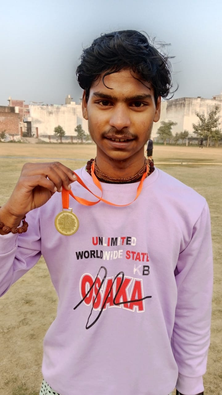 Aditya won the gold medal in the walking race.