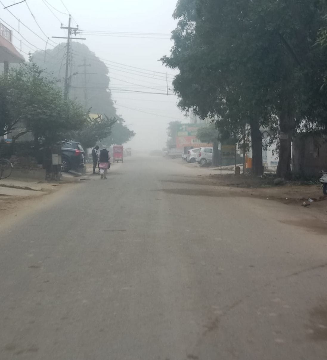 The district shivered in the biting cold, with the minimum temperature dropping to four degrees.