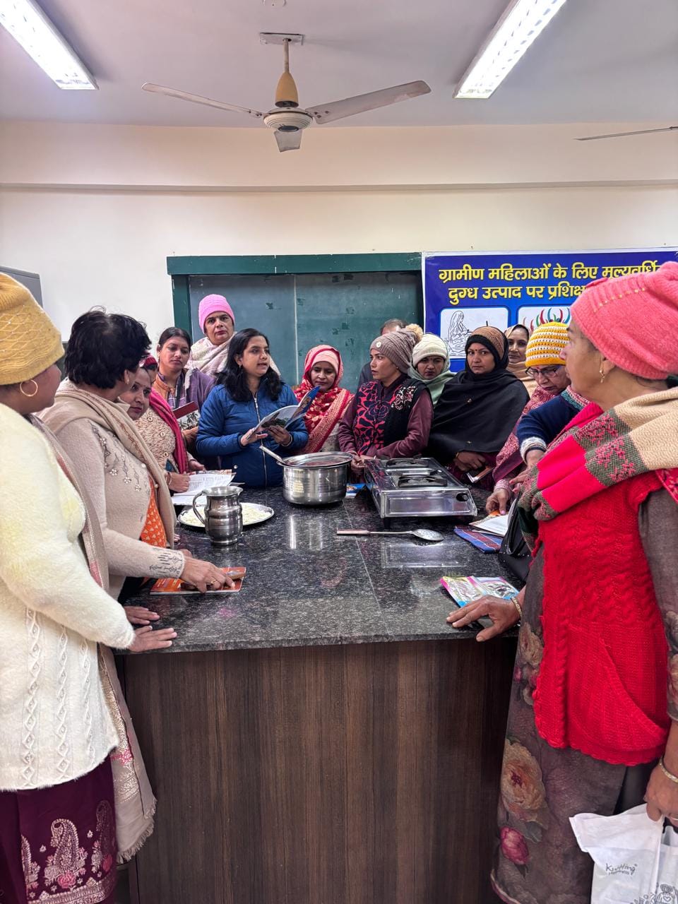 Women of FPOs were trained in making and selling milk products.