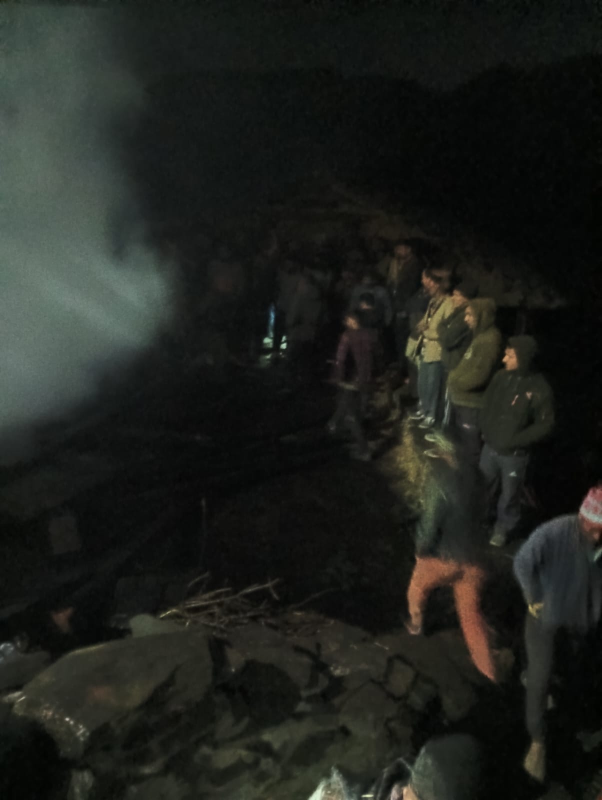 Five cow shelters were burnt in Gagan.
