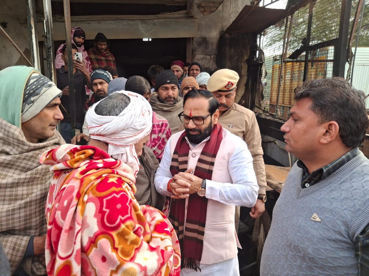 The MLA assessed the damage caused by the fire.