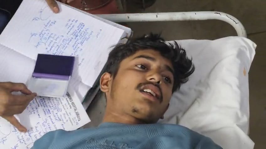 The attackers opened fire on a young man in a car, the bullet hit him below the waist.