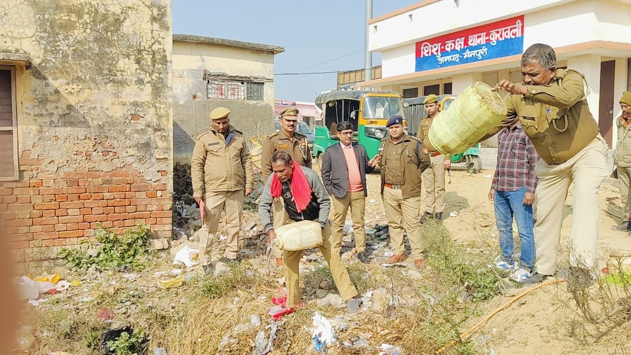 mainpuri news liqer destroyed