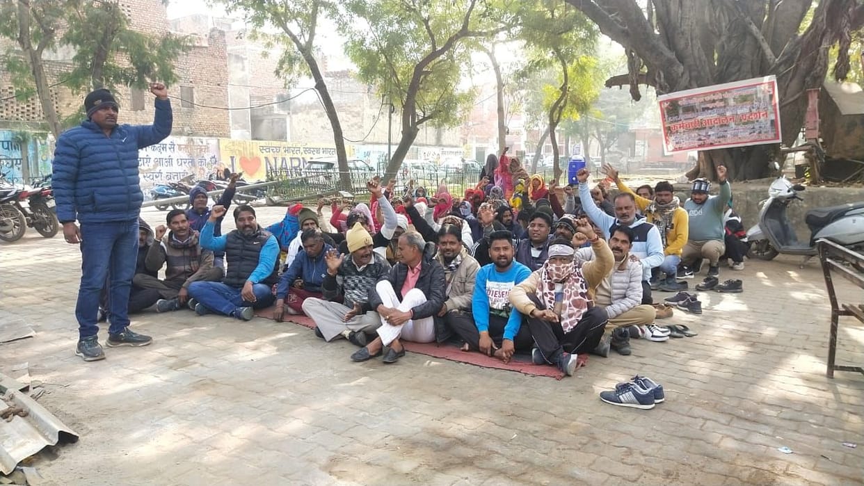 The sanitation workers' protest continued for the fifth day over their demands.