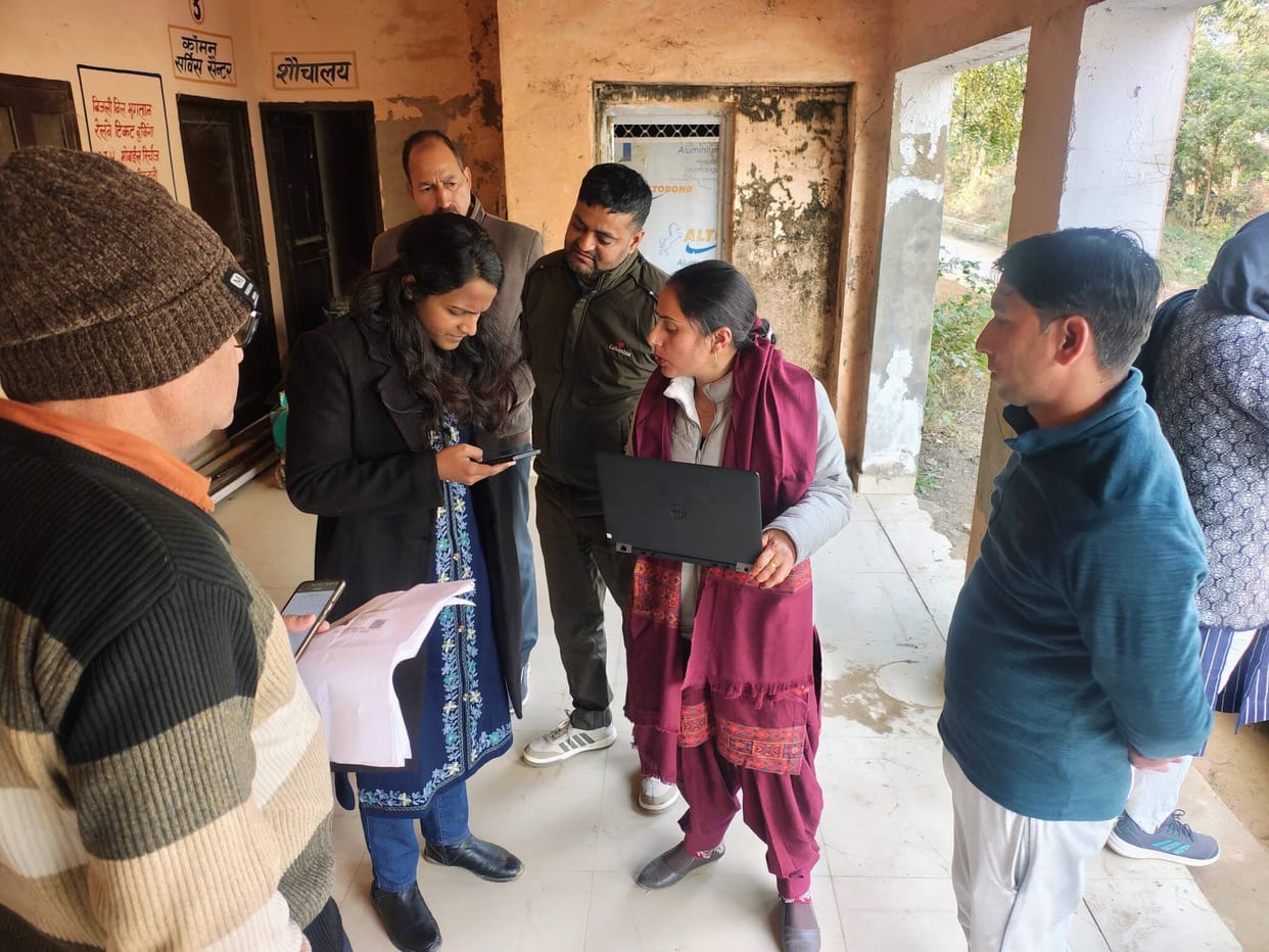 The SDM conducted a surprise inspection of the work being done at the agritech camps being set up in the villages.