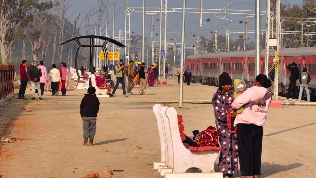Train bogies parked at Nepalganj Road station