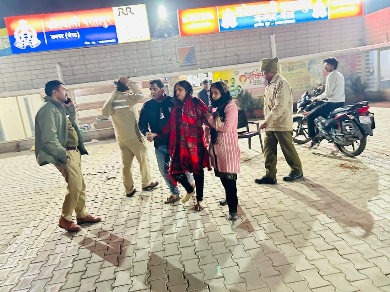 Four people, including a woman, were injured after being attacked for protesting against drunken brawls.