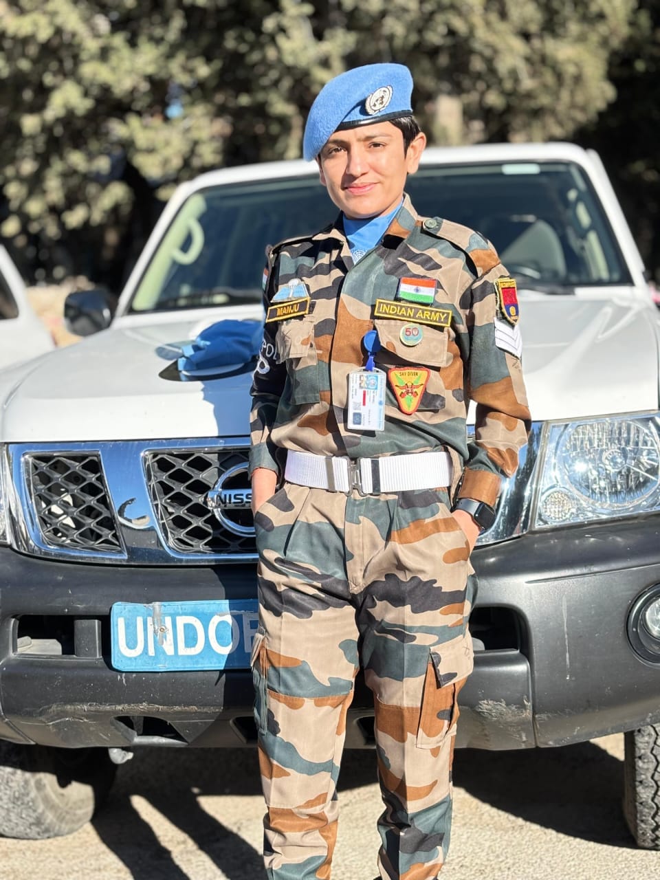 The farmer's daughter is serving the country by becoming a skydiver.