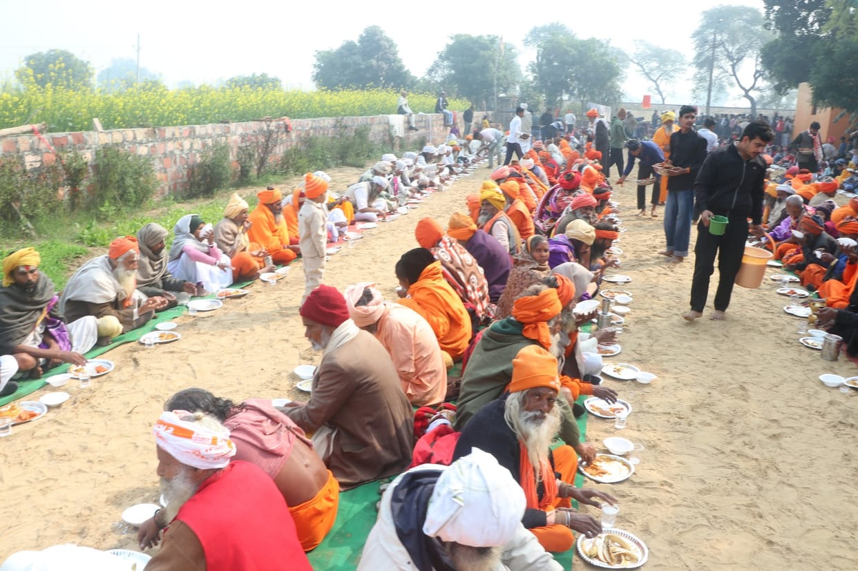 Kanya-Brahmin worship done in Mouni Baba's Bhandara