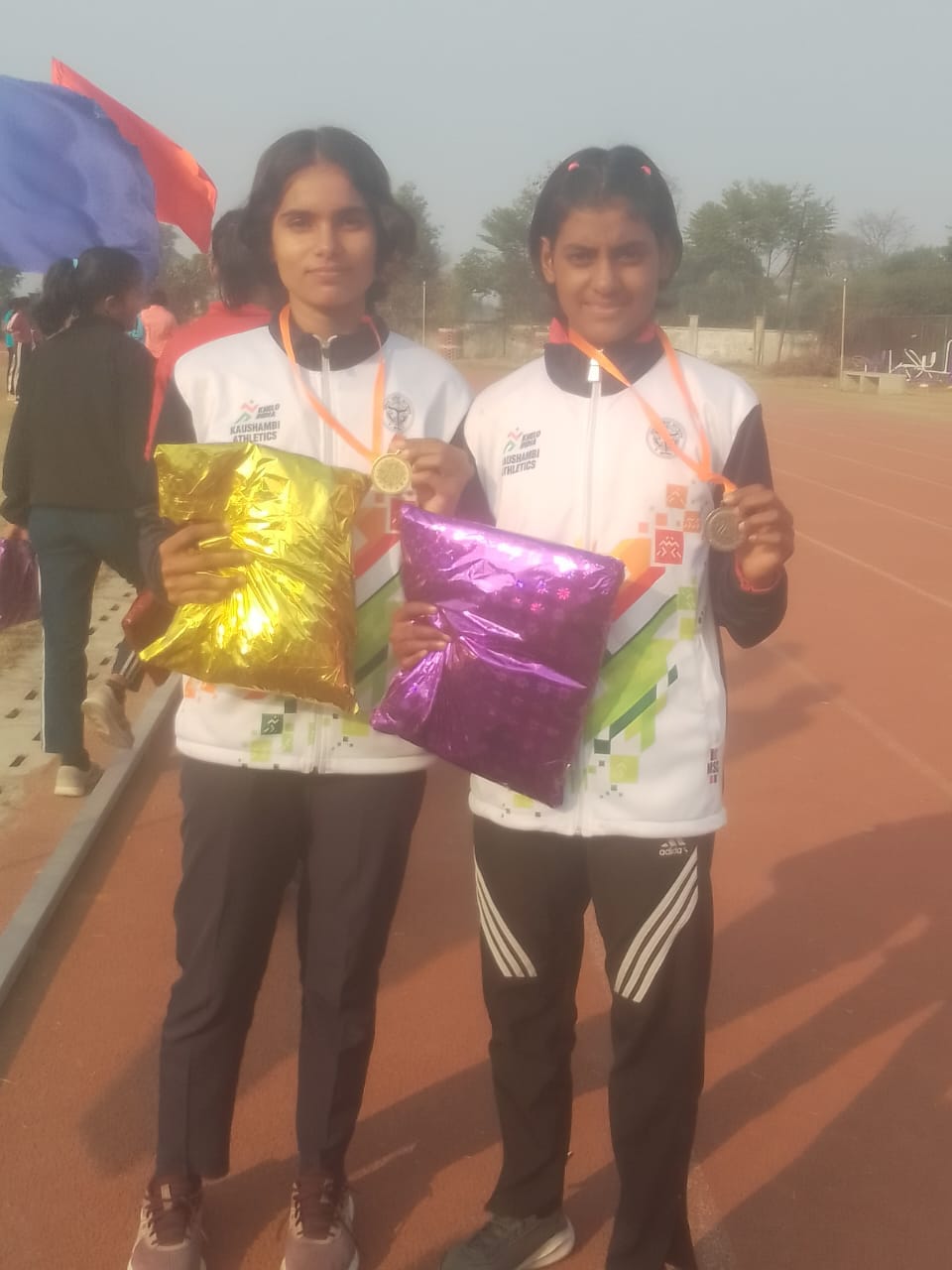 Rachna got gold and Anushka got silver medal