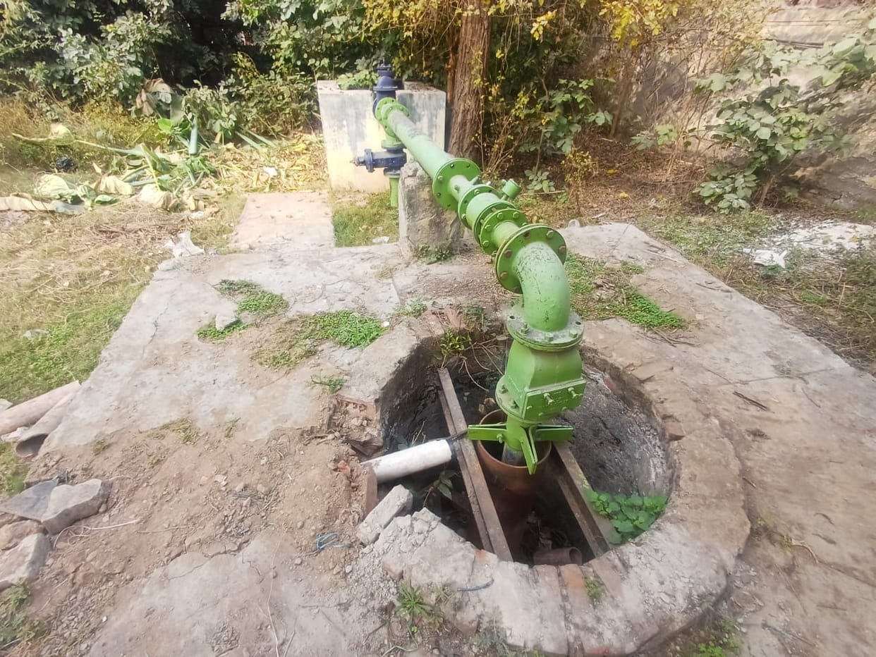 Dirty water seeping into the ground from the dumping zone near the waterworks