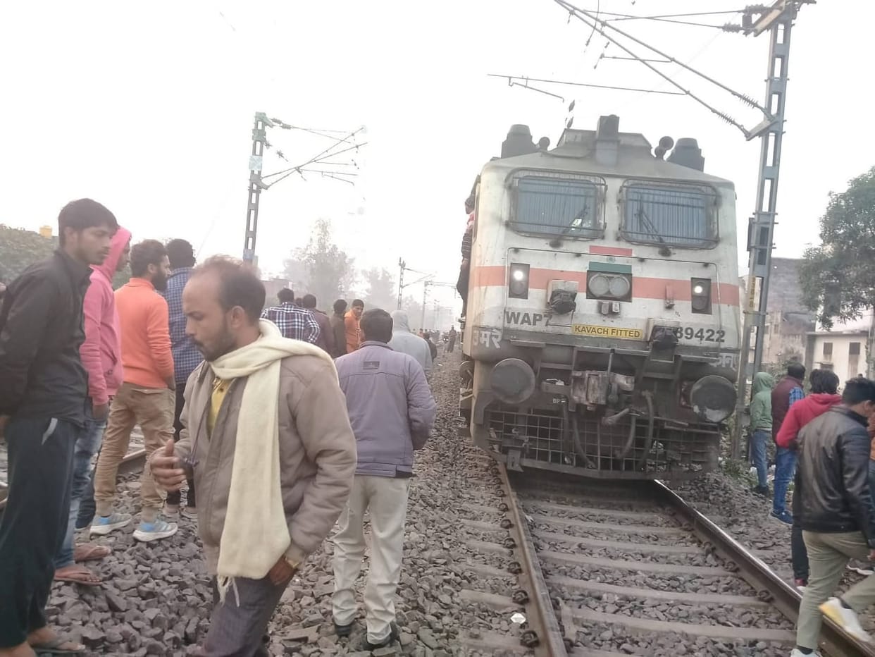 A woman was killed after being hit by the train engine.