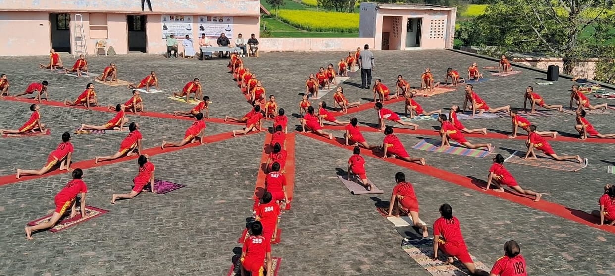 The Surya Namaskar campaign was launched at the Gurukul.