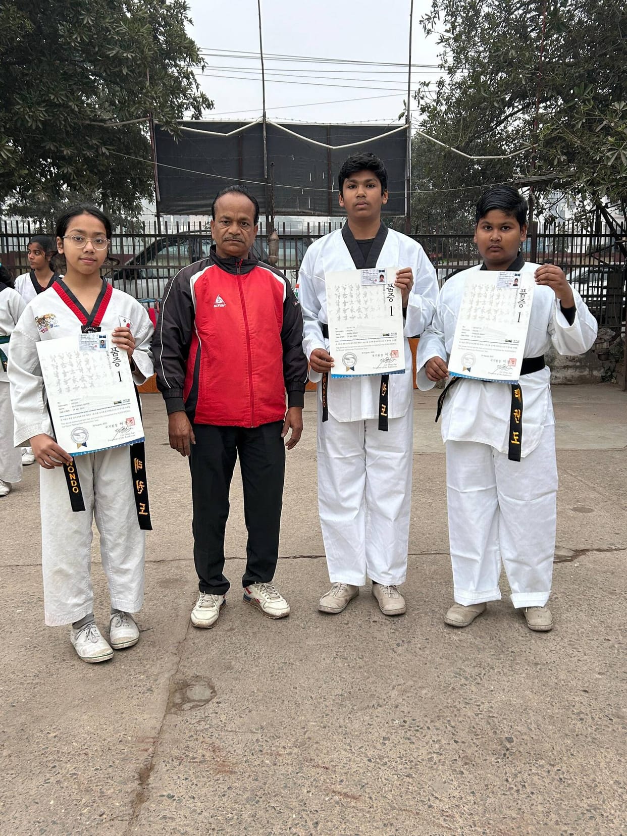 Three players received black belts