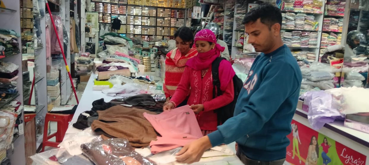The falling temperatures have boosted the warm clothing business.