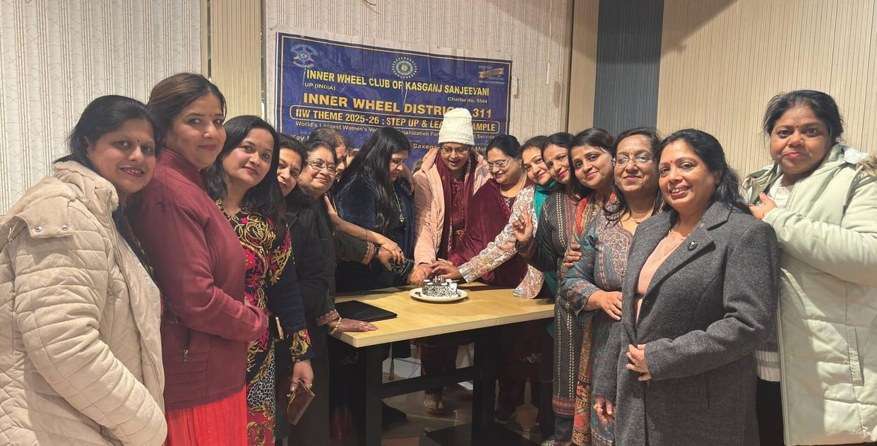 Cake cut on Innerwheel Sanjivani's Charter Day