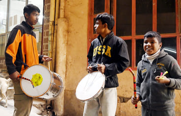 Groups of children went from house to house asking for Lohri.