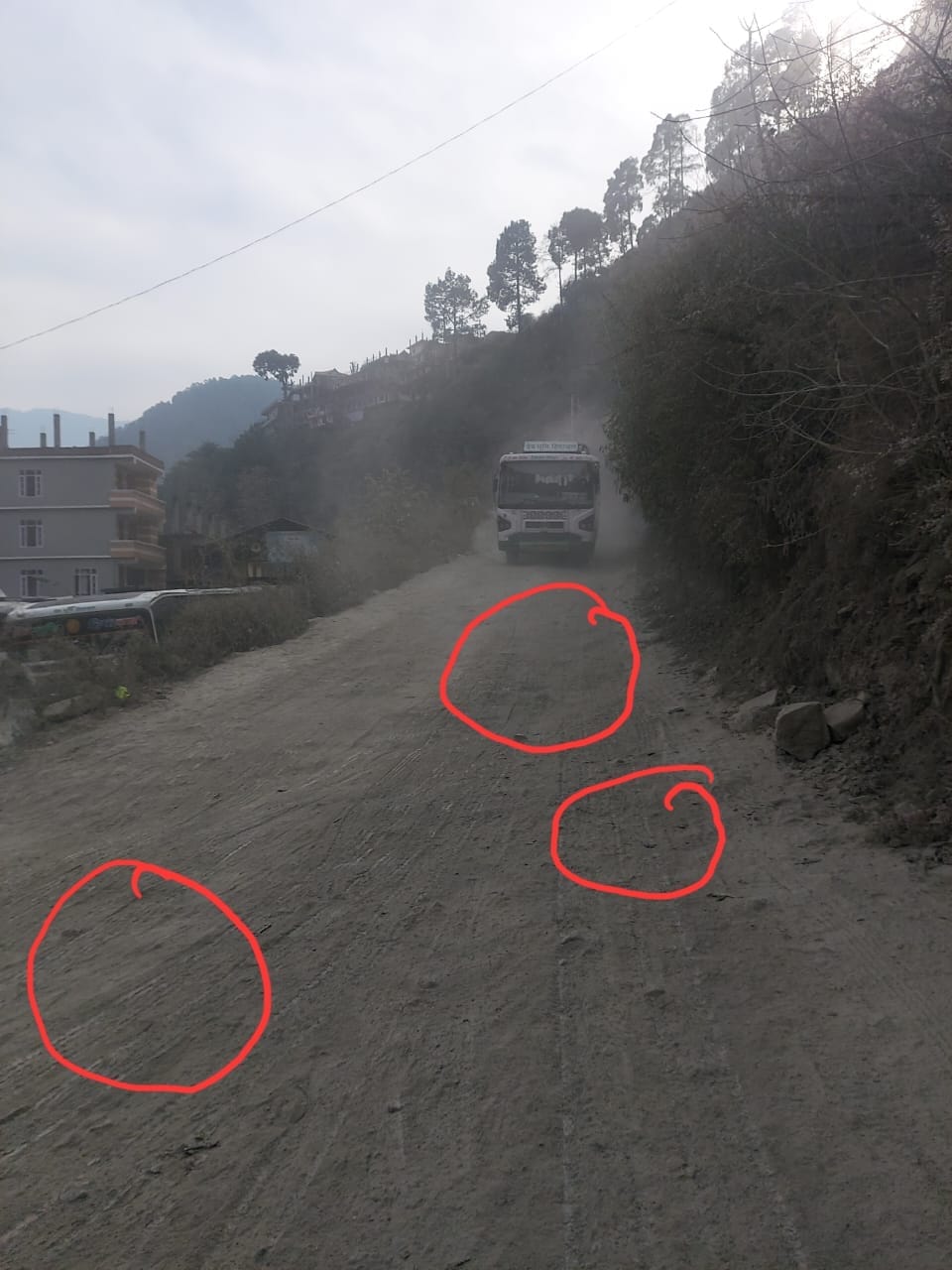 There are potholes all over the road leading to Shaak Pargana