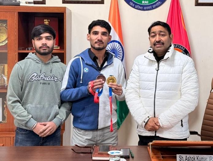 National shooting competition winner Ashish Verma was welcomed.