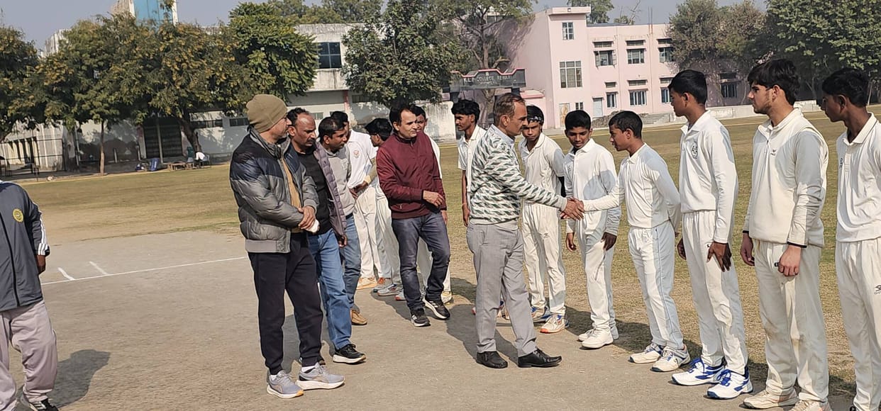 The academy team defeated the committee team by 93 runs.