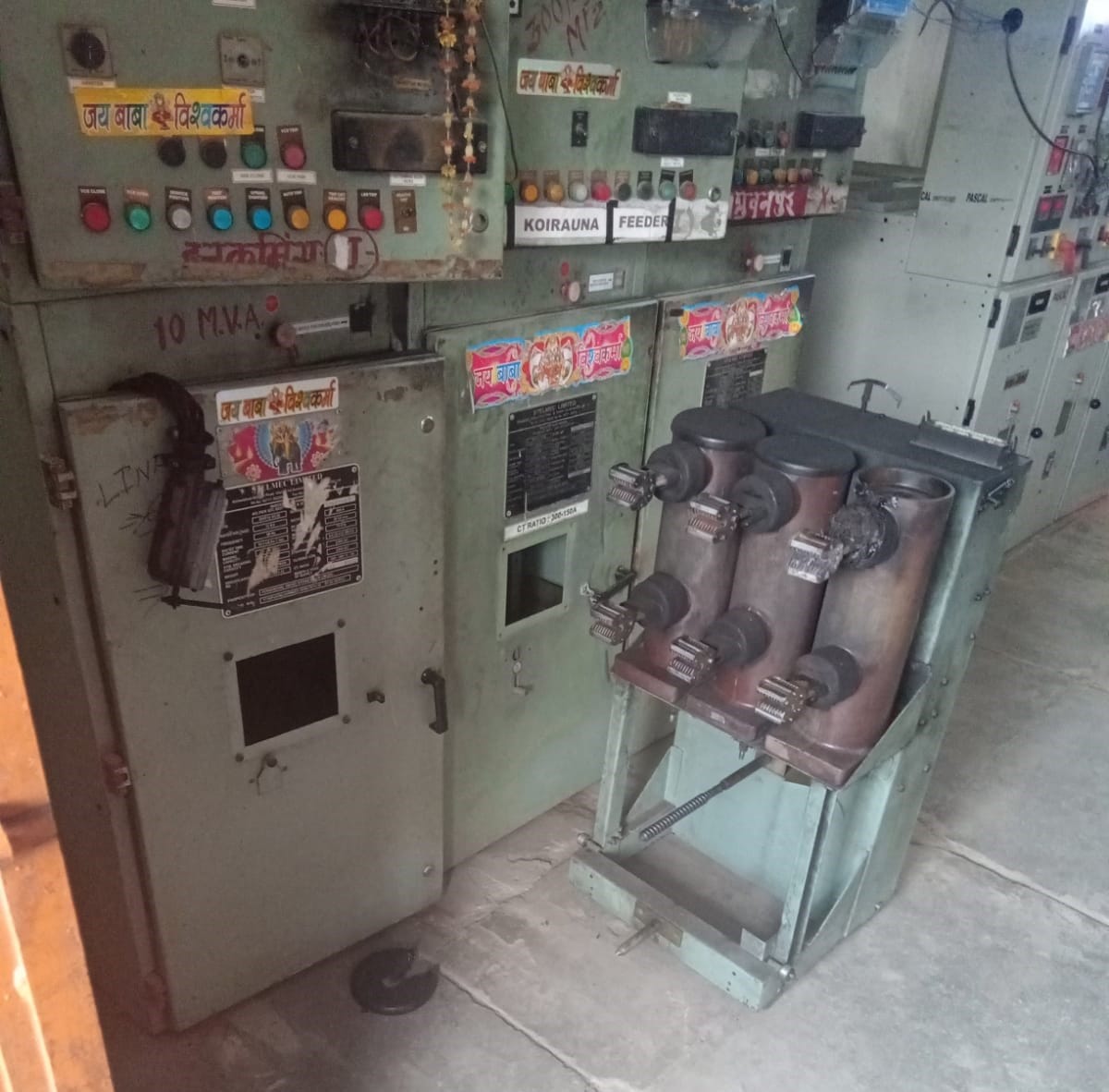 Burnt panel box at Girai substation, 40 villages in darkness for 24 hours