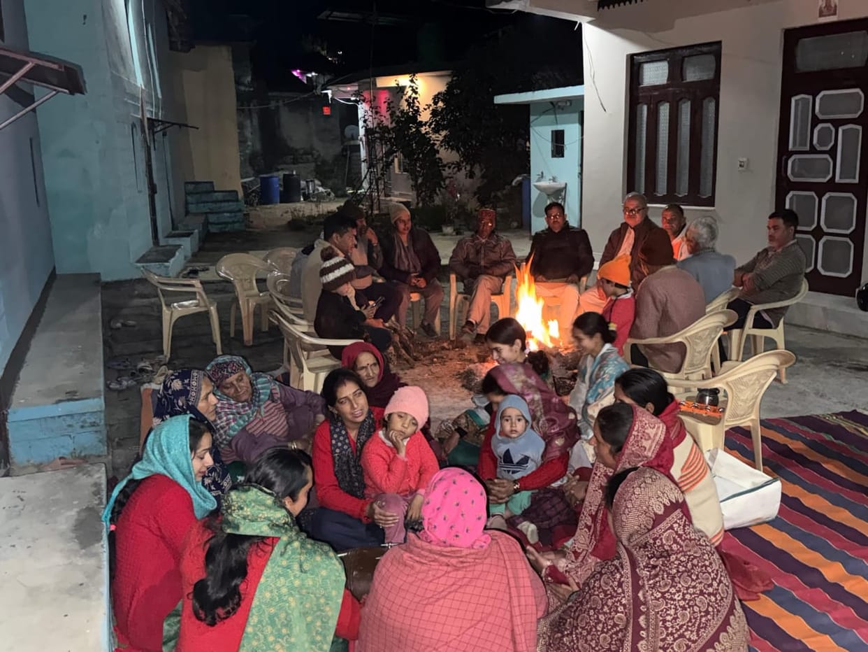 Wishing for happiness and prosperity in the world by singing traditional Lohri songs