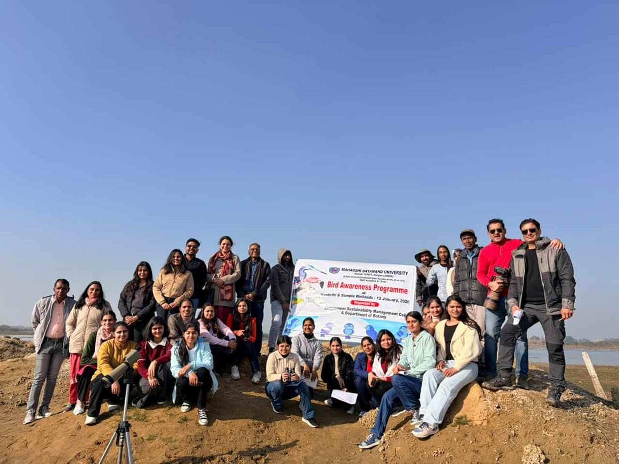 Students visited Sampla and Mandothi wetlands
