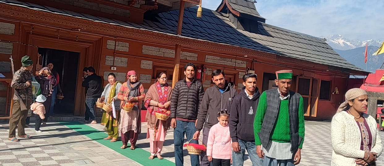 Devotees bowed their heads at Bhima Kali Temple, Sarahan