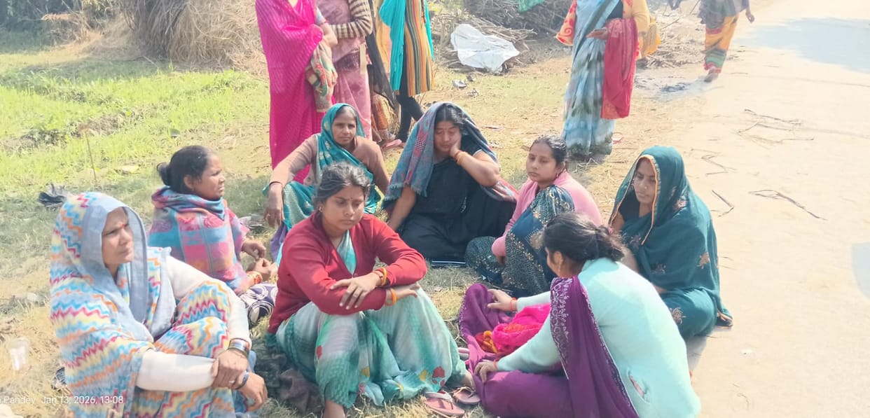 The sisters did not set foot in their own house; they spent the night at a neighbor's house.